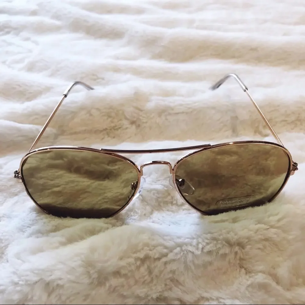 Georgia Light Brown Aviator Sunglasses